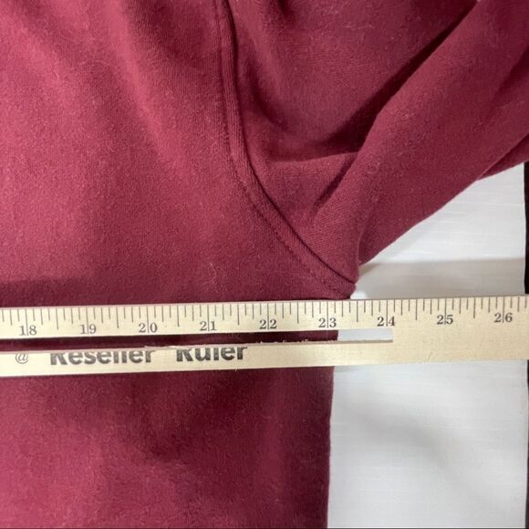 Orvis Pullover Sweater 1/4 Zip Men's Large Burgundy Heavyweight Elbow Patches - Picture 8 of 9